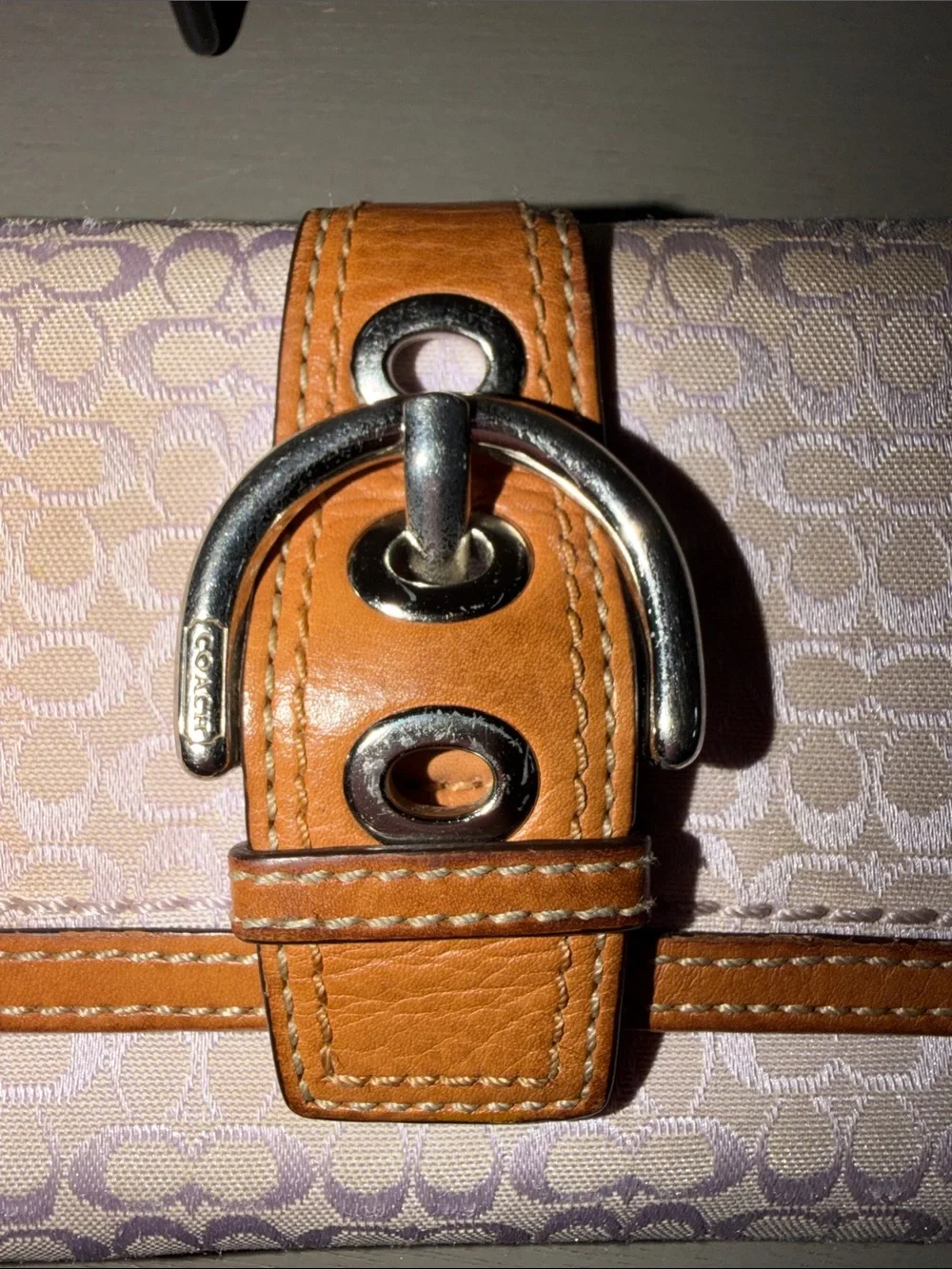 Vintage Y2K Coach Soho Signature long wallet in lavender